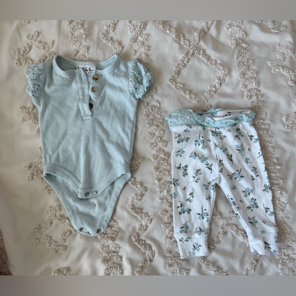 Nicole Miller Light Blue Baby Onesie